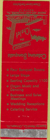 Matchbook Cover - Chalet Restaurant Dillsburg PA WEAR