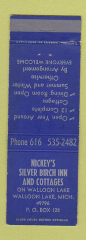 Matchbook Cover - Nickey's Silver Birch Inn Walloon Lake MI