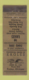 Matchbook Cover - Eagles Club Pontiac MI ADVANCE WEAR