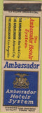 Matchbook Cover - Hotels Atlantic City New York City Los Angeles DQ