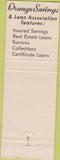Matchbook Cover - Orange Savings Bank Orange CA