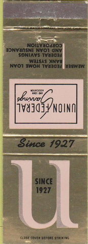 Matchbook Cover - Union Federal Savings Loan Long Beach Gardena CA