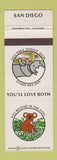 Matchbook Cover - San Diego Zoo CA Rhino Koala