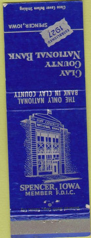 Matchbook Cover - Clay county National Bank Spencer IA