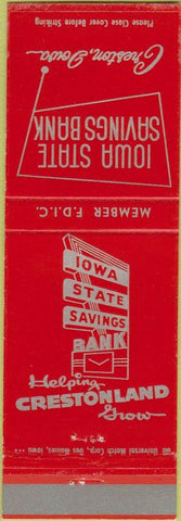 Matchbook Cover - Iowa State Savings Bank Creston IA
