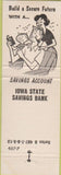Matchbook Cover - Iowa State Savings Bank Creston IA