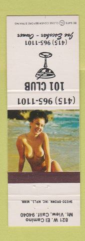 Matchbook Cover - 101 Club Mountain View CA pinup