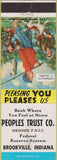 Matchbook Cover - Peoples Trust Co Brookville IN