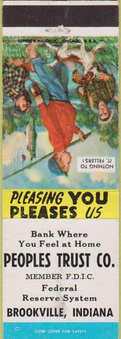 Matchbook Cover - Peoples Trust Co Brookville IN