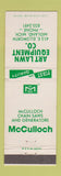 Matchbook Cover - Art Lawn Chain Saws Midland MI McCulloch