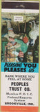 Matchbook Cover - Peoples Trust Co Brookville IN