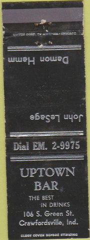 Matchbook Cover - Uptown Bar Crawfordsville IN