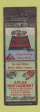 Matchbook Cover - Atlas Restaurant Ipswich MA CREASE