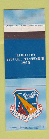 Matchbook Cover - 2750th Air Base Wing 1988 Military