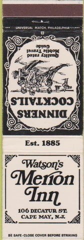 Matchbook Cover - Watson's Merion Inn Cape May NJ