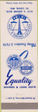Matchbook Cover - Equality Savings Loan ST Louis MO