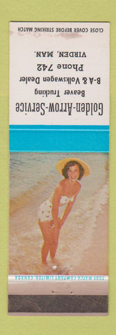 Matchbook Cover - Golden Arrow Volkswagen BA Virden MB POOR STRIKER pinup