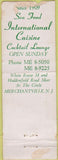 Matchbook Cover - Cinelli's Country House Merchantville NJ WORN