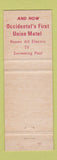 Matchbook Cover - Union Hotel Occidental CA
