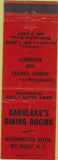 Matchbook Cover - Carslake's Dining Rooms Mount Holly NJ