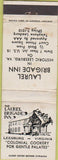 Matchbook Cover - Laurel Brigade Inn Lessburg VA
