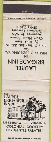 Matchbook Cover - Laurel Brigade Inn Lessburg VA