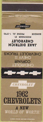 Matchbook Cover - 1962 Chevrolet Bangor PA?