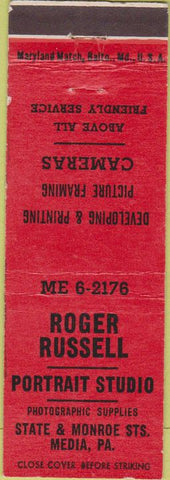 Matchbook Cover - Roger Russell Portraits Media PA