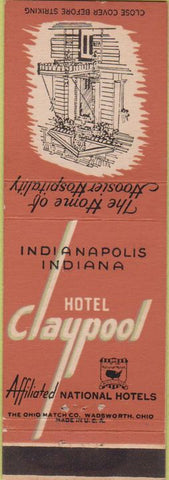 Matchbook Cover - Claypool Hotel Indianapolis IN