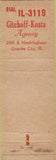 Matchbook Cover - Gitchoff Kosta Real Estate insurance Granite City IL