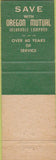 Matchbook Cover - Oregon Mutual Insurance Gebenini Renton WA
