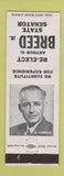 Matchbook Cover - Arthur H Breed Jr State Senator CA California
