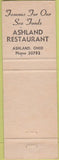 Matchbook Cover - Ashland Restaurant OH