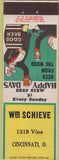 Matchbook Cover - WM Schieve Cincinnati OH