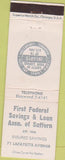 Matchbook Cover - First Federal Bank Suffern