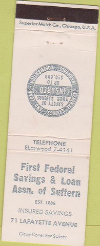 Matchbook Cover - First Federal Bank Suffern