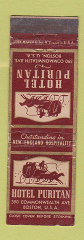 Matchbook Cover - Hotel Puritan Boston MA WEAR