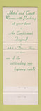 Matchbook Cover - Thomas Jefferson Inn Charlottesville VA