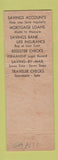 Matchbook Cover - Franklin Savings Bank Boston MA WEAR