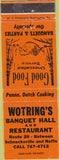 Matchbook Cover - Wotring's Banquet Hall Restaurant Schnecksville Neffs