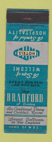 Matchbook Cover - Bradford Hotel Boston MA BLUE