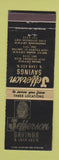 Matchbook Cover - Jefferson Savings and Loan New Orleans LA Harahan