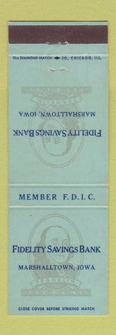 Matchbook Cover - Fidelity Savings Bank Marshalltown IA Benjamin Franklin