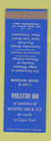 Matchbook Cover - Wheaton Inn Norton MA