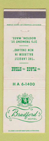 Matchbook Cover - Bradford Hotel Boston MA