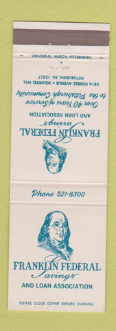 Matchbook Cover - Franklin Federal Savings Pittsburgh PA