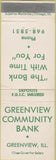 Matchbook Cover - Greenview Community Bank IL