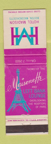 Matchbook Cover - Hotel Madison Boston MA WORN