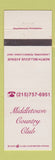 Matchbook Cover - Middletown Country Club Langhorne PA