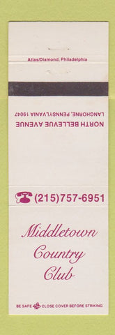 Matchbook Cover - Middletown Country Club Langhorne PA
